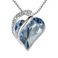 UNIQ Infinity Love Heart Pendant Necklace with Birthstone Crystals for 12 Months